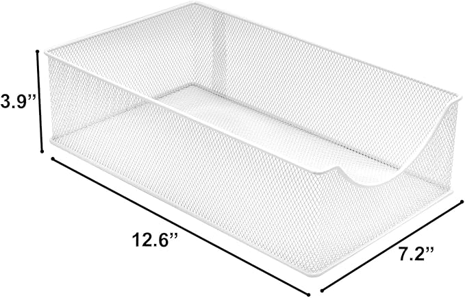 Sorbus 2 Tier Under Sink Bathroom Organizers and Storage, Strong Steel Mesh Sliding Drawers for Enhanced Bathroom Storage Ideal Bathroom Organization and Storage & Under Kitchen Sink Organizer (White)