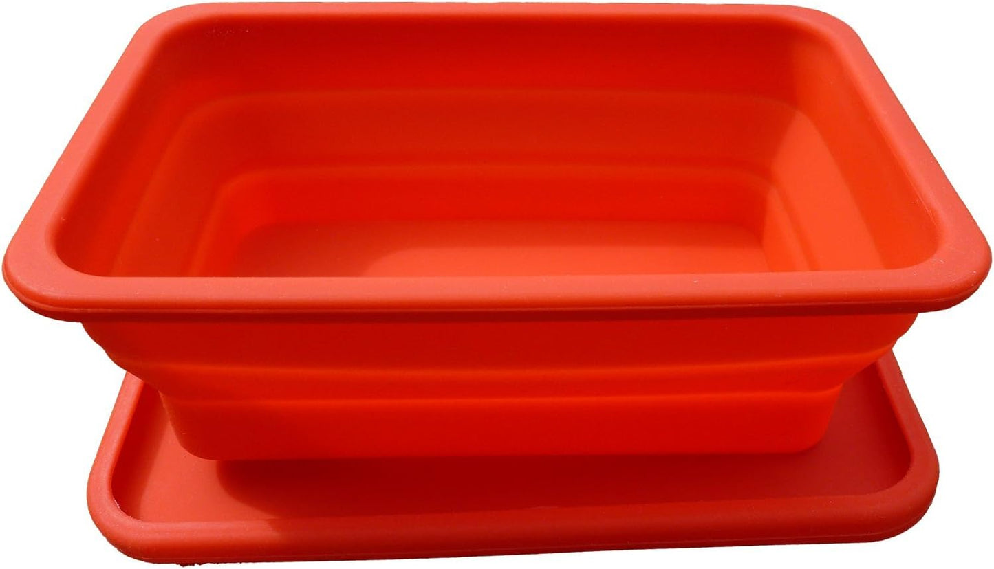Oven & Microwave Safe Silicone Collapsible Lunch Box / Cake Mold / Food Container with Silicone Lid - Bake, Cook, Freeze, Heat, Store all in the Same Container!