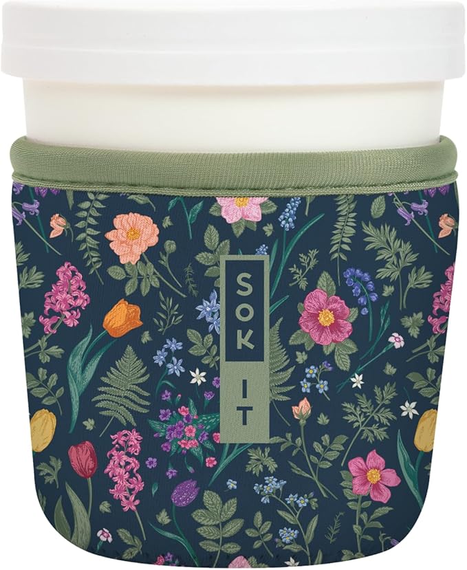 Sok It IceCreamSok Insulated Neoprene Cover (Spring Noir, Tapered Ice Cream Pints)