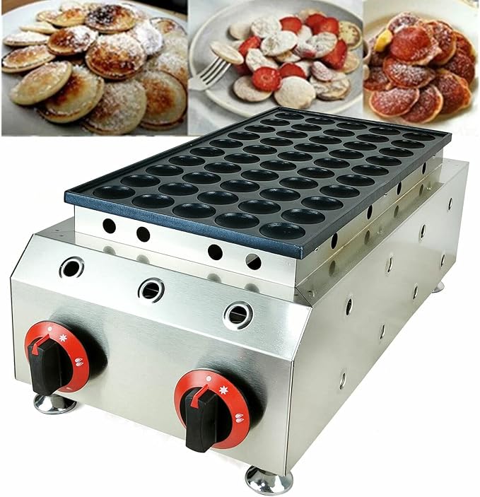 Waffle Maker, Electric Mini Dutch Pancake Baker Kitchen Stainless Steel Non Stick LPG Gas Waffle Maker Machine, for Home Or Commercial Use