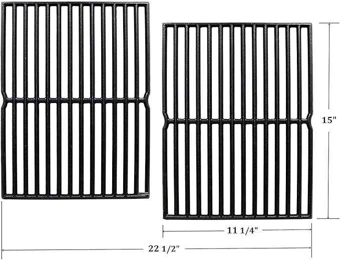 C752B(2-Pack) 15 Inch Cast Iron Cooking Grid Grates Replacement for Weber 7522 7521 Genesis Silver A Spirit 210 Spirit e210 Spirit 500 Parts