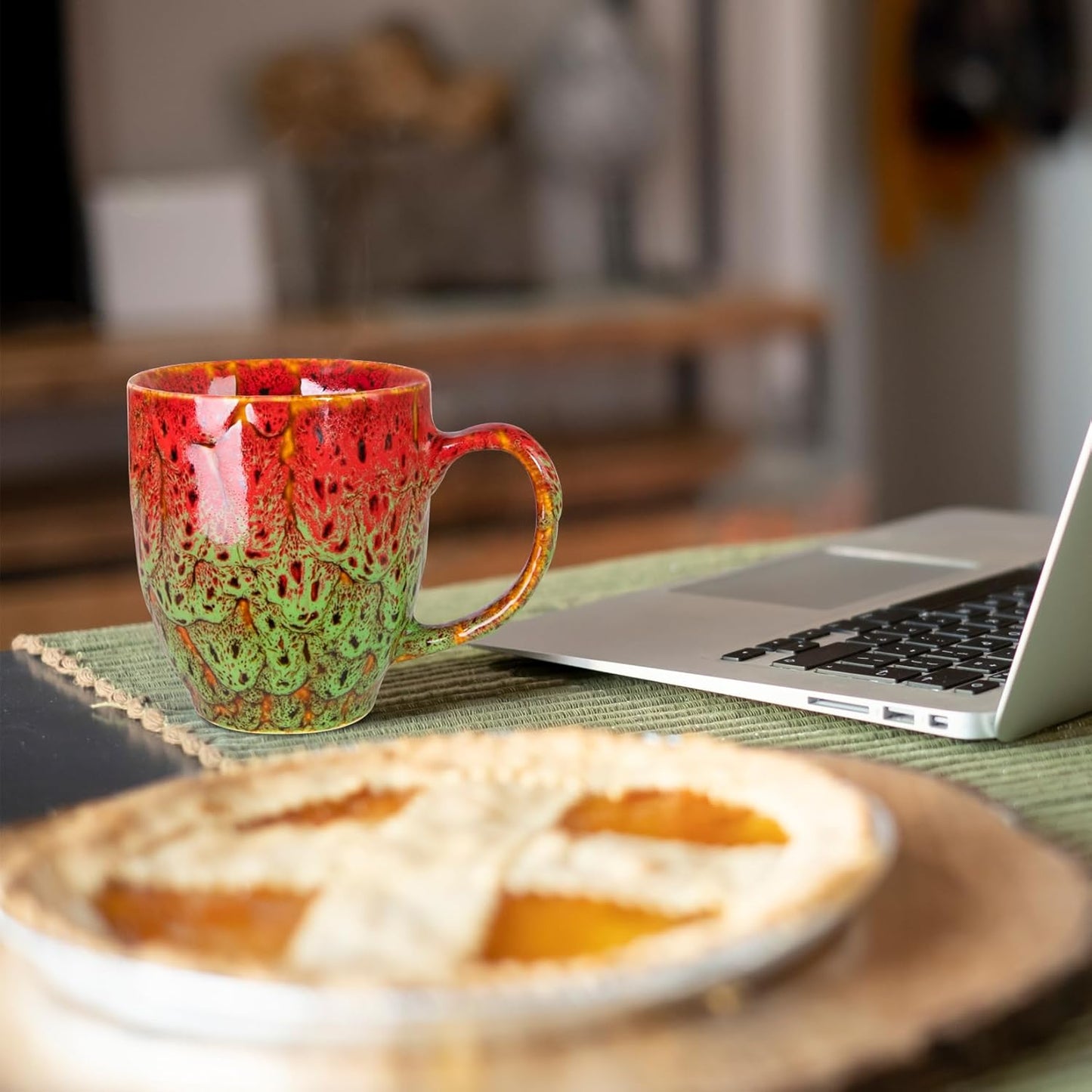 Set of 2 Durable 16 oz Coffee Cups, Large Coffee Mugs with Ergonomic Handle, Ceramic Mugs Dishwasher & Microwave Safe, Ideal Tea Mugs for Home, Office, Gifts (coffee, Tea, Hot Cocoa, Latte Cup)