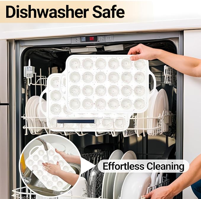 Silicone Mini Muffin Pan, Metal Reinforced Frame 24 Cups Nonstick Mini Cupcake Pans with Handles Easy to Move for Baking Muffin, Cupcake, Egg Bites Oven Safe, 2 Pack Confetti