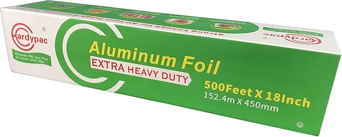 Superior Extra Heavy Duty Aluminum Foil Roll, 750SQFT, 30micron More 35% Thicker Than Heavy Duty, 18 Inch Width x 500 Feet Length, Commercial, Food Service Industry, Grilling, Catering, Roast, BBQ