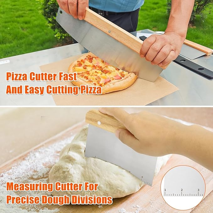 Hisencn 13" Ceramic Pizza Steel for Home Ovens - 20X Faster Heating, Crispy Crust Kit with Aluminum Peel & Tools