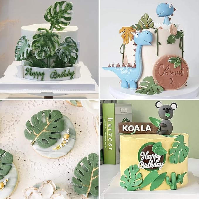 KALAIEN Leaf Molds Silicone,Leaves Chocolate Mold Leaf Fondant Molds Silicone for Clay Crafts Air Dry,3D Candy Gumpaste Moulds Set of 3