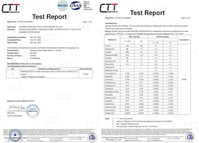 FLYINGSEA Potato Masher, Professional 18-8 Stainless Steel Potato Masher. Vegetable Masher,Cooking And Kitchen Tools.