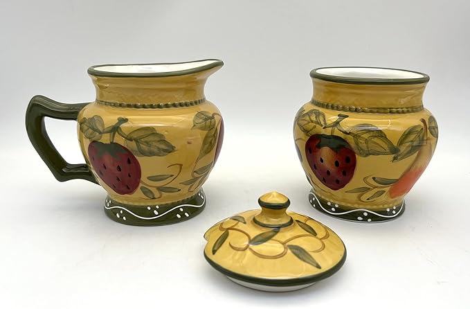 ACK Ceramic Cream and Sugar Set (Deluxe), Sugar Bowl with Lid