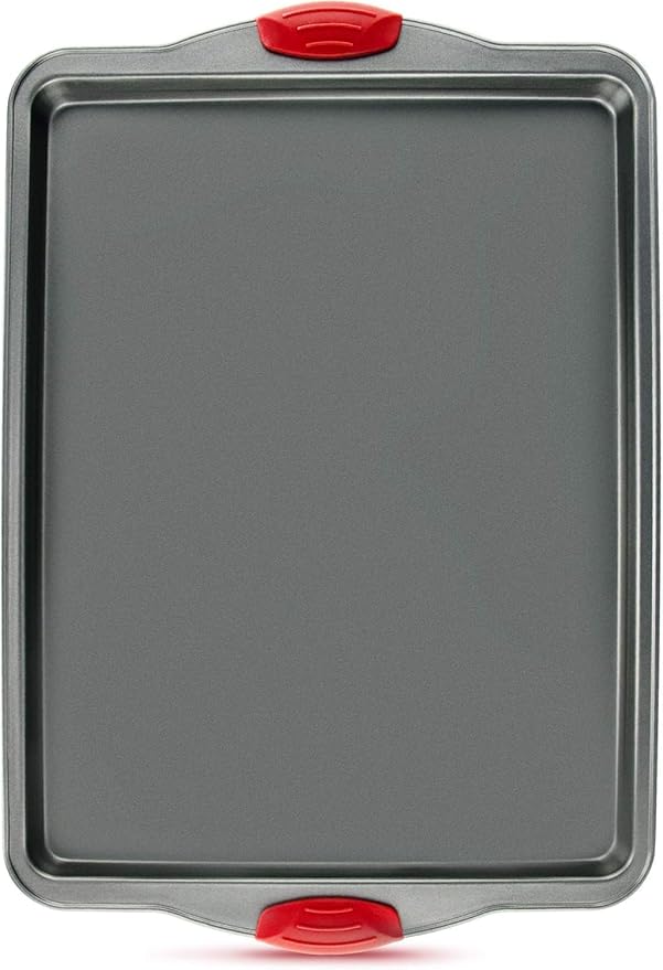 Boxiki Kitchen Nonstick Baking Sheet Pan – Heavy-Gauge Carbon Steel, Warp, Dent, and Rust-Resistant – Gourmet Rimmed Half Cookie Sheet Trays, Non-Toxic for Exceptional Baking Performance - 15x10 Inch