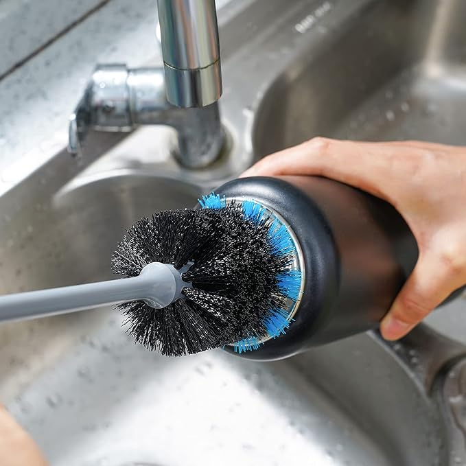 Water Bottle Cleaning Brush, Long Handle Flexible Scrub Brush for Water Bottles, Glasswares, Mugs, Flasks, Tumblers, Vases, and Kitchen Sink, 2 Pack