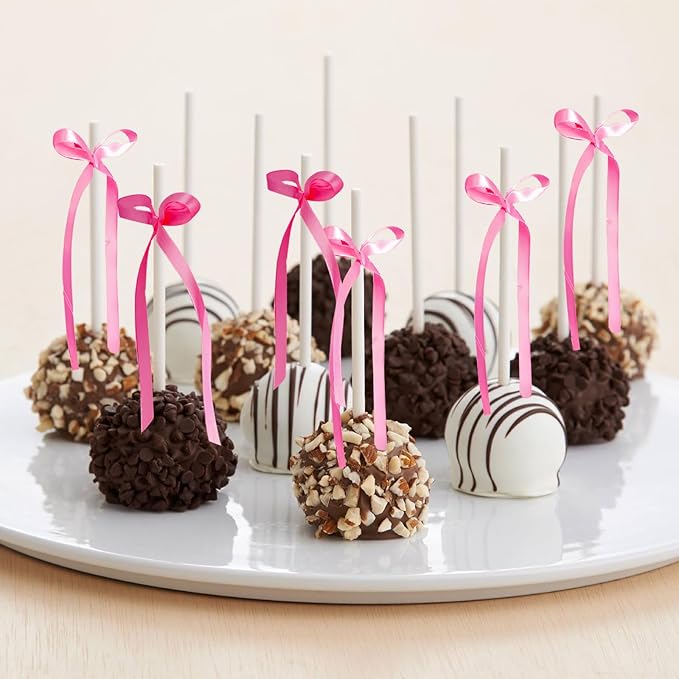 20 Pcs Pink Bow Cake Toppers Bowknot Cupcake Topper Bowtie Cake Decoration Ribbon Bows Picks Pink Bow Coquette Birthday Decorations for Girls Princess Bridal Shower Birthday Wedding Party