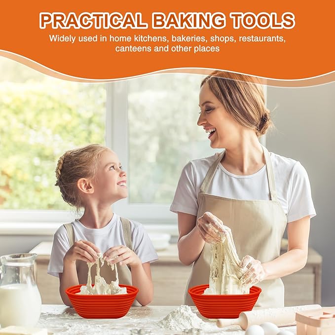 Silicone Banneton, Sourdough Bread Baskets (Set of 5, 6.5 Inch), Mini Oval Proofing Bowls, Bread Making Baking Supplies, Banneton proofing basket for Sourdough Baking