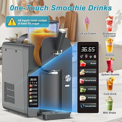 Ice Cream Maker, Slushie Machine for Home, Slushy Machine 70 oz Margarita Machine with 6 Preset Programs for Ice Cream,