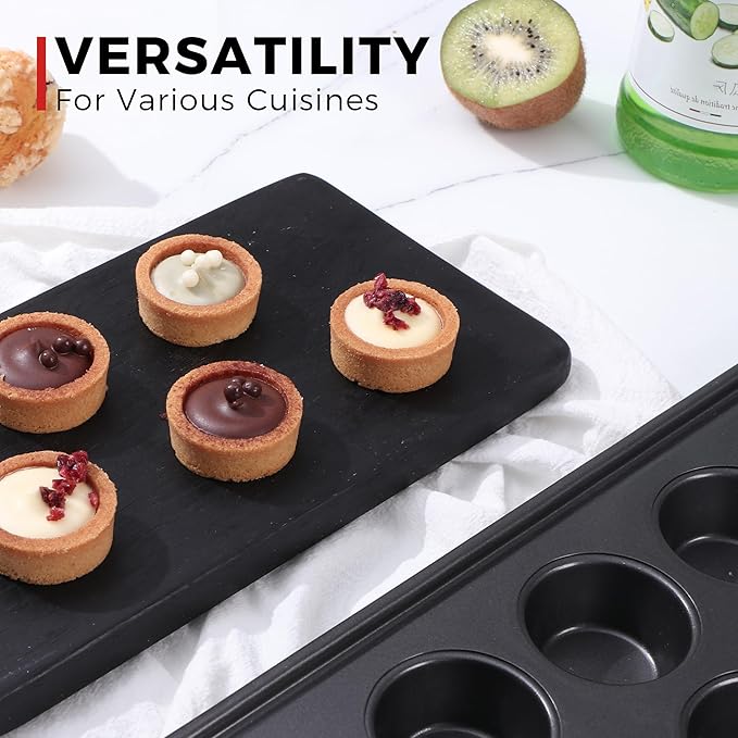 HONGBAKE 48 Cup Mini Muffin Pan, Small Cupcake Pan, Premium Nonstick Muffin Tin for Baking Cheesecake, Dishwasher Safe and Heavy Duty, Carbon Steel