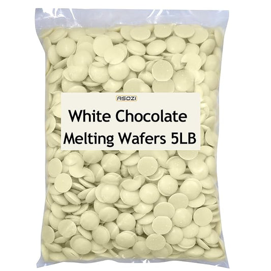 White Chocolate Coating Melting Wafers 5 LB- Creamy and Sweet Taste, Perfect for Molding, Dipping, Desserts, and Candy 80 Onuce (White Chocolate)