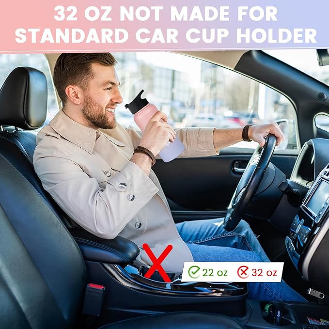 Lexlion Tea Infuser Bottle - Fruit Infuser Water Bottle 32 Oz, Triple Walled Insulated Stainless Steel, Thermal Leaf Infusion, Silicone Sleeve, 3 Lids Leakproof, Metal Mug Gallon