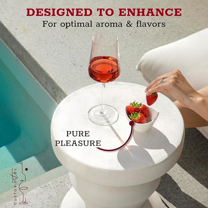 Gusto Nostro Crystal Wine Glasses Set of 2, 13.5 Oz Long Stem Modern Wine Glasses for White and Red Wine, Dishwasher Safe, Fancy, Elegant, Large and Tall Wine Glass for Wedding Christmas Anniversary