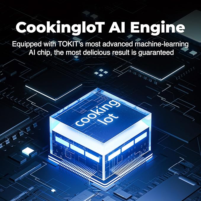 TOKIT Omni Cook C2 Smart Cooking Robot Food Processor Thermomix Automatic Cooking Machine 21 Functions AI Cooker Robot- Blender, Stirrer, Fry, Steamer, Chopper, Cutter, 3000+ Free Recipes, 95°F-356℉