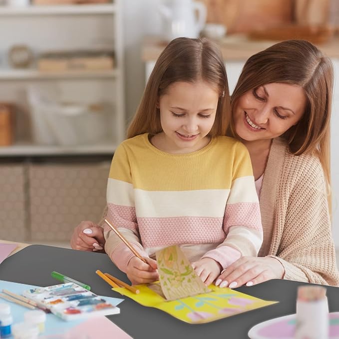 Ewen 31.6x23.5in Heat Resistant Mats for Countertop, 2mm Thick Extra Large Silicone Countertop Protector Mat for Baking Appliances Air Fryer Coffee Maker Kitchen Table Workbench Art Crafts Pad Gray