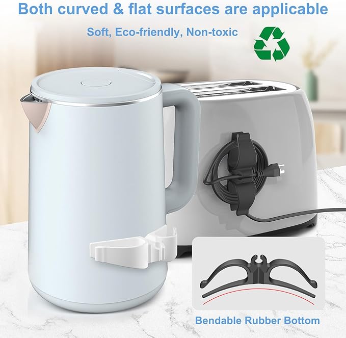 Upgraded kitchen appliance cord organizers Stick On Appliance Wire Organizer, Cord Organizer for Appliances Wire Wrapper for Kitchen Appliances Mixers, Coffee Maker, Pressure Cooker