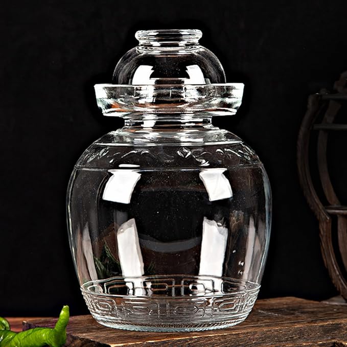 Glass Pickle Jar 1500ml Fermentation Jar Crock, Traditional Fermentation Jar Canning Jar Kimchi Containers with Water Seal Airlock Lid for Fermenting Pickles, Wine Brewing, and Sauerkraut