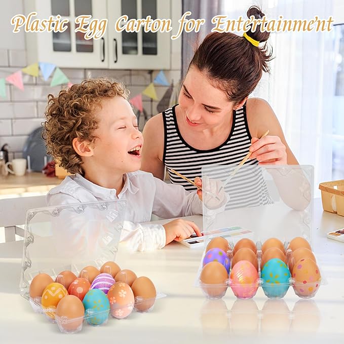 60Pack Egg Cartons Cheap Bulk 1 Dozen Jumbo Egg Cartons Extra Large Duck Egg Cartons for Chicken Eggs, Reusable Egg Carton for Home Ranch Chicken Farm, Commercial Business Market Display, 3x4 Grids