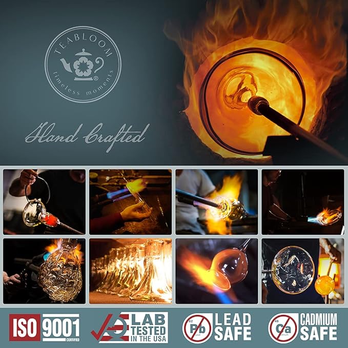 Teabloom Insulated Teapot Keeps Tea Hot – Tea Maker For Two (24 oz) – Double Wall Heatproof Glass Tea Steeper with Stainless Steel Filter Lid for Loose Leaf Tea