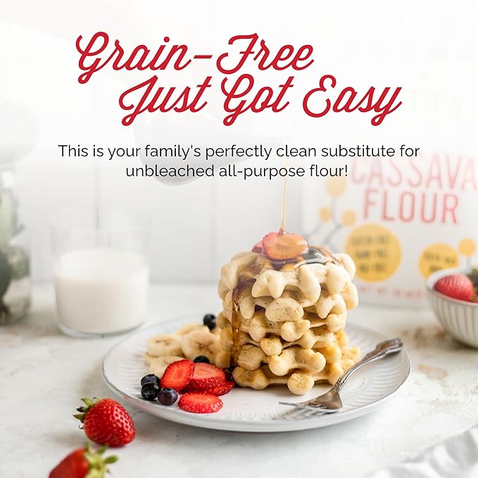 Otto's Naturals Multi-Purpose Cassava Flour, Non-GMO, Gluten-Free, Grain, Nut and Gum-Free, 1-to-1 Wheat Flour Alternative, Paleo, AIP, 2 lb