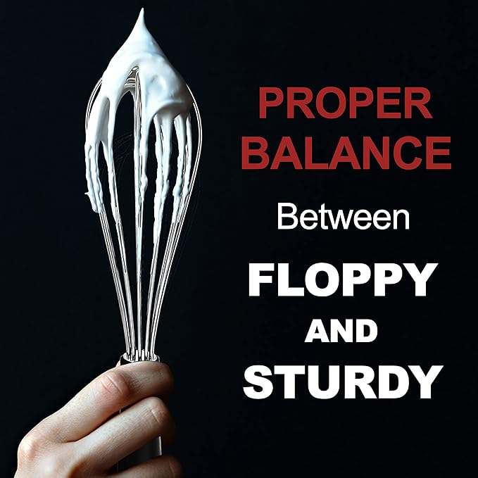 Anaeat Stainless Steel Kitchen Whisk Set of 4, Milk and Egg Beater Blender with Thick Wire for Whisking, Cooking, Baking, Beating and Stirring - 11'' Flat Whisk and 8.5''+10.5''+12'' Balloon Whisks