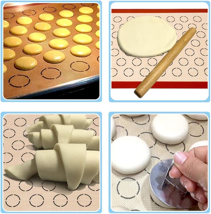 Baking Sheet with Cooling Rack and Silicone Baking Mat, 20 Inch Stainless Steel Bakeware, Healthy & Nontoxic & Rustproof & Easy Clean & Dishwasher Safe