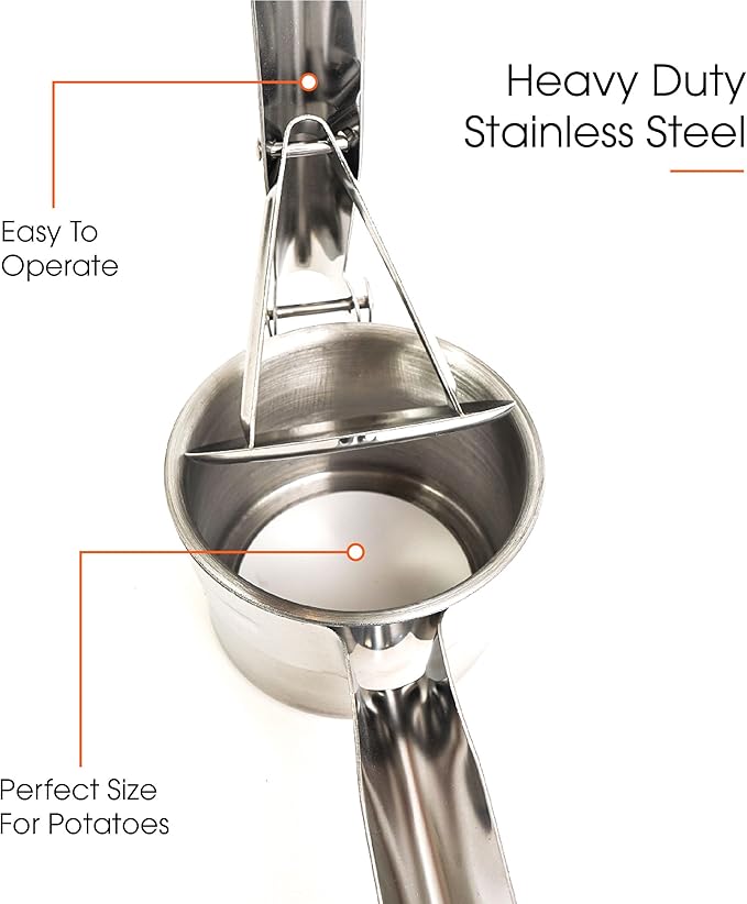 Potato Ricer with Stainless Steel Potato Peeler and 3 Interchangeable Discs | 15 oz Stainless Steel Potato Masher, Kitchen Gadget for Potatoes, Potato Ricer Kitchen Tool by Savver