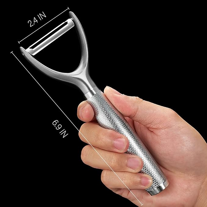 Y-Type Vegetable Peeler, Silver Chrome Finish, 304 Stainless Steel Blade, Ultra Sharp Potato Peeler for Apples, Carrots, Heavy Duty Kitchen Peeler
