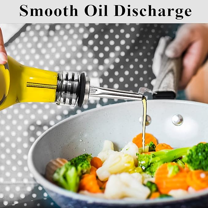 2 Pack Oil Pourerswith Flip Top, Olive Oil Dispenser Spout, Oil Spout Liquor Bottle Pourer Spouts, Speed Pour Spouts for 3/4" Bottle Mouth