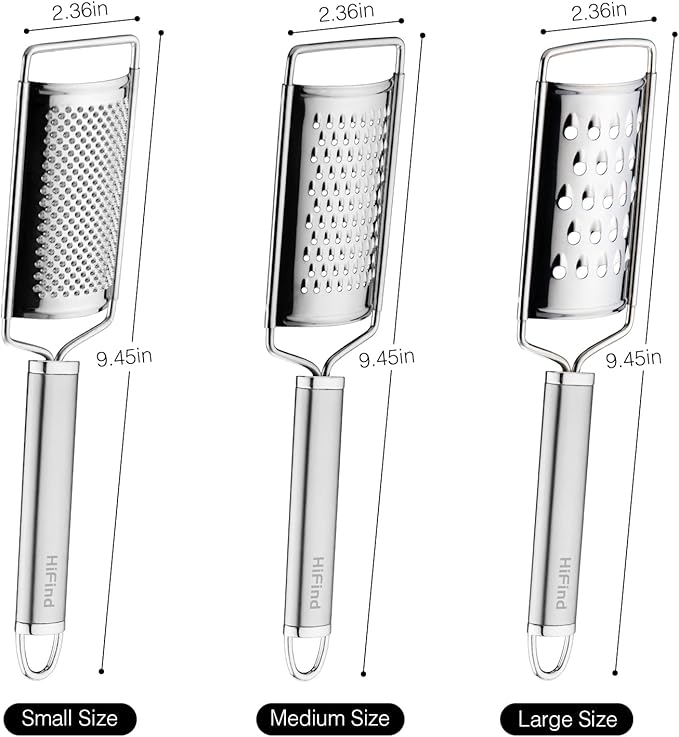 Stainless Steel Cheese Grater Set, Zester Set of 3 Kitchen Grater Lemon Zester for Kitchen, Suitable for Vegetable, Fruit, Chocolate