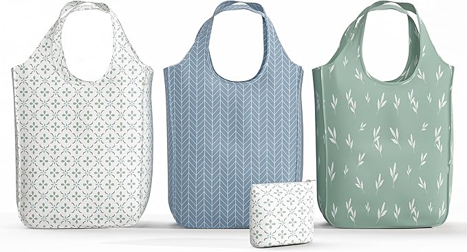 Reusable Grocery Bag - Stylish Shopping Bag for Groceries - Foldable Tote Bag - Medium Size