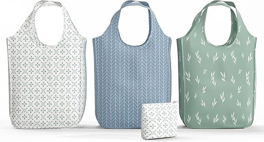 Reusable Grocery Bag - Stylish Shopping Bag for Groceries - Foldable Tote Bag - Medium Size