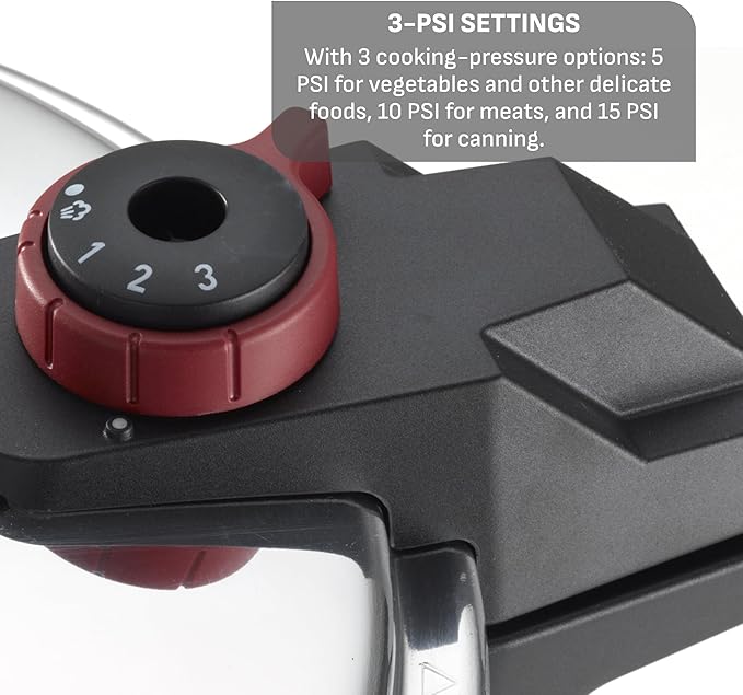 T-fal Pressure Cooker Aluminum Pressure Canner, 22 Quart, 3 PSI Settings, Cookware, Pots and Pans, Large Capacity, Cooling Racks, Recipe Booket, Canning Vegetables, Meats, Poultry, Seafood, Silver