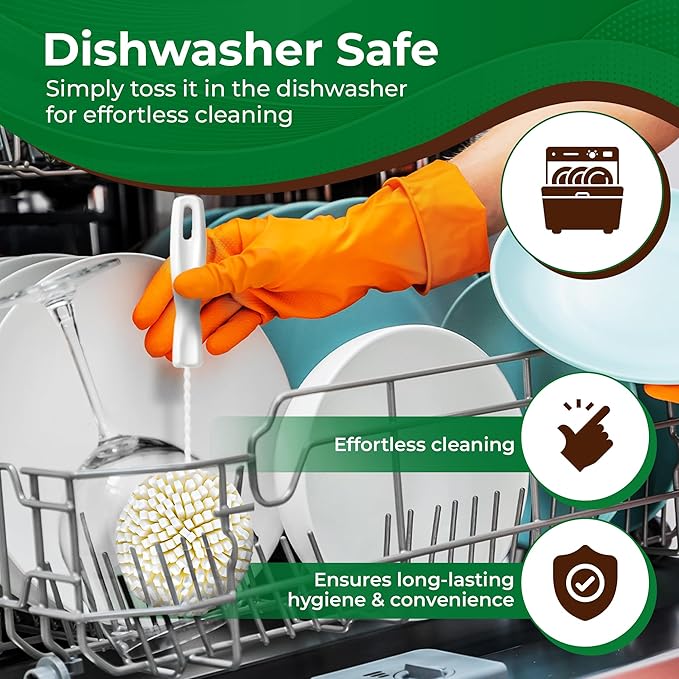 Tupkee Wine Glass Cleaning Brush – Soft Non-Scratch Foam Bristles – Goblet & Stemware Wine Glass Cleaner Brush for Glassware, Crystal, Bottle, & Mugs – Fits Tupkee 20oz Glass Tumbler – Made in the USA