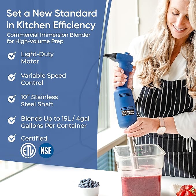 Commercial Immersion Blender, Hand Held Blender, 350W 4000-20000RPM, Stainless-Steel, 10 inch Removable Shaft with Variable Speed -2025 upgrade