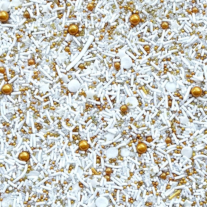 Fancy Sprinkles Gold Digger Sprinkles Real Sugar, For Ice Cream, Cookies, Cakes, Cupcakes, Dessert Decorating Sprinkles (0.5c)