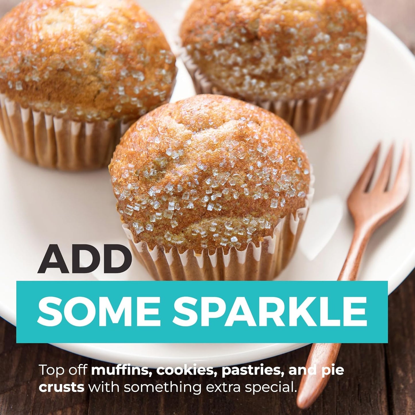 Sparkling Sugar (2.5lb) White Sparkling Sugar Crystals for Baking, Sanding Sugar, Extra Coarse Grain, Bright White, Maximize Sparkle, Holds Under Heat, Adds a Sweet Crunch, Non-GMO Sourced, Tested and Verified Gluten Free, Premium Quality