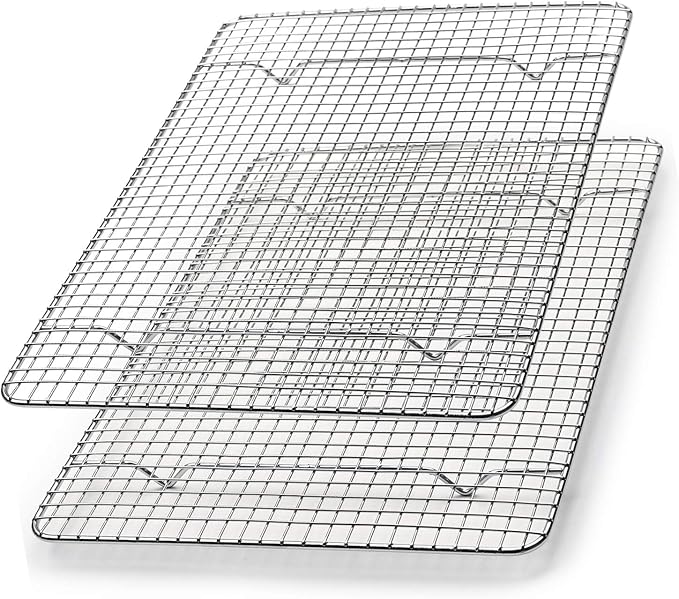 Spring Chef 8.5" x 12" Stainless Steel Cooling Racks, Wire Rack for Baking Sheet - Fits Small Quarter Sheet Pan - Perfect for Cooking, Baking, Grilling, Smoking - Dishwasher Safe - Set of 2