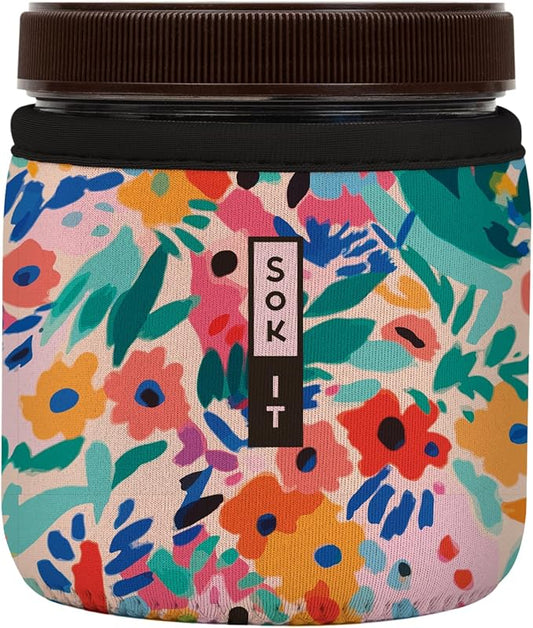 Sok It IceCreamSok Insulated Neoprene Cover (Abstract Floral, Straight Ice Cream Pints)