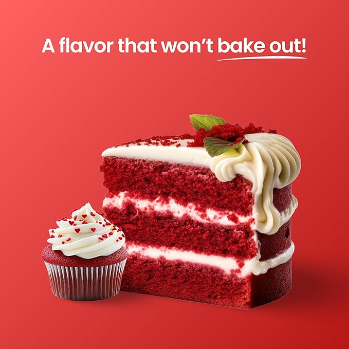 LorAnn Oils Red Velvet Bakery Emulsion: True Essence, Ideal for Boosting Fruit Tones in Cakes, Cookies & Desserts, Gluten-Free, Keto-Friendly, Extract Substitute Essential for Your Kitchen, 4 Oz