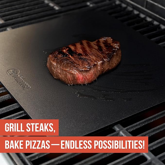 Chef Pomodoro Pizza Steel for Oven 16 Inch 1/4 Inch Thick, Baking Steel for Oven, Grill, Sourdough Bread, Baking Stone for Oven With Lifting Holes 16" X 13.25" (40.6 x 33.6 cm)