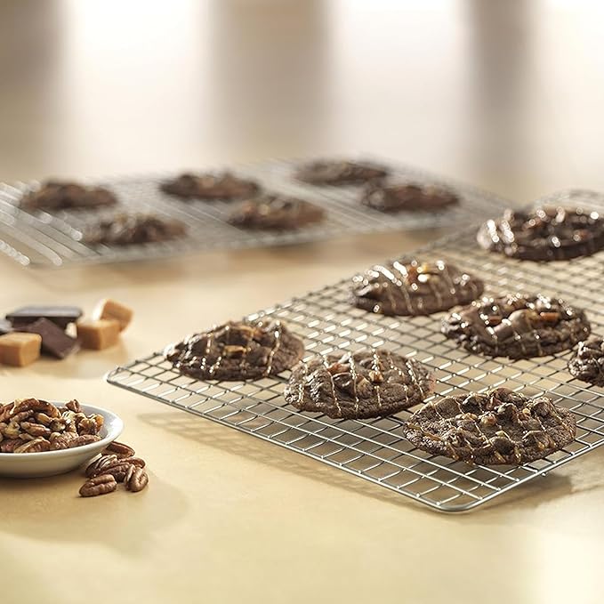 Stainless Steel Cooling Rack Size - Small, 8 x 11.75 Inches, Dishwasher-Safe, Oven Safe, Cookie Cooling Racks for Baking & Cooking - Pack of 6