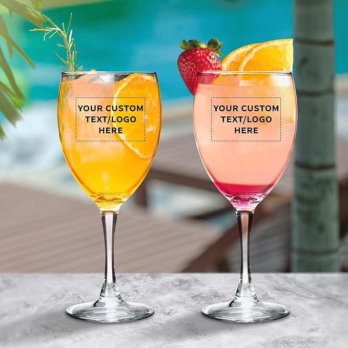 Custom Nuance Wine Glasses by ARC 10.5 oz. Set of 100, Personalized Bulk Pack - Restaurant Glassware, Perfect for Red Wine, White Wine, Cocktails - Clear