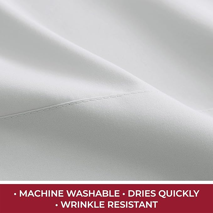 Mellanni RV Short Queen Sheets - 4 PC Iconic Collection Bedding - Hotel Luxury, Extra Soft, Cooling Bed Sheets - Deep Pocket up to 10 inch (RV/Short Queen, Light Gray)