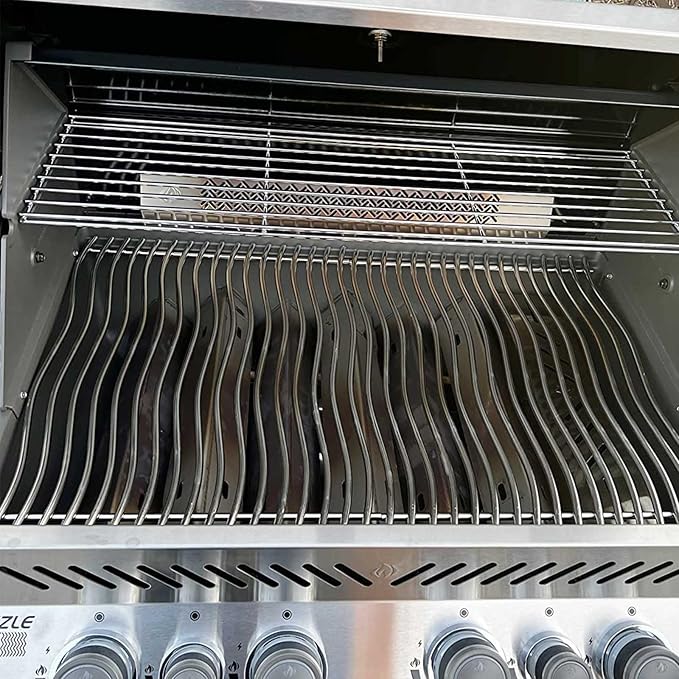 MixRBBQ Grill Replacement Parts for Napoleon Prestige 500 and Built-in Prestige 500, Stainless Steel 7-Pack Heat Plates, 4-Pack Burner and 2-Pack Grate Grid for Napoleon