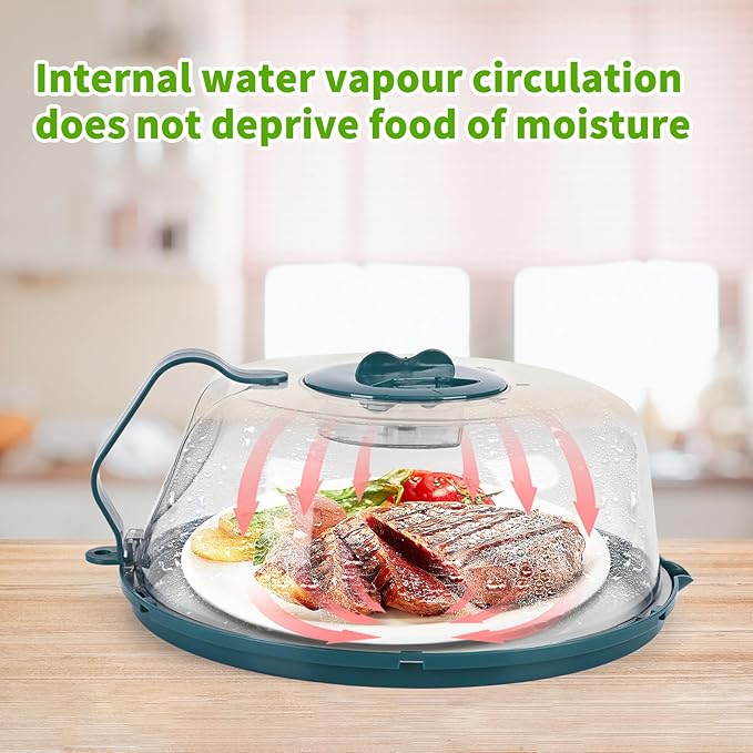 Microwave Cover with Water Steamer, Microwave Splatter Cover, 10 Inch Plate Covers with Integrated Handle Splatter Guard, Kitchen Gadgets & Accessories, House Essentials for Gift
